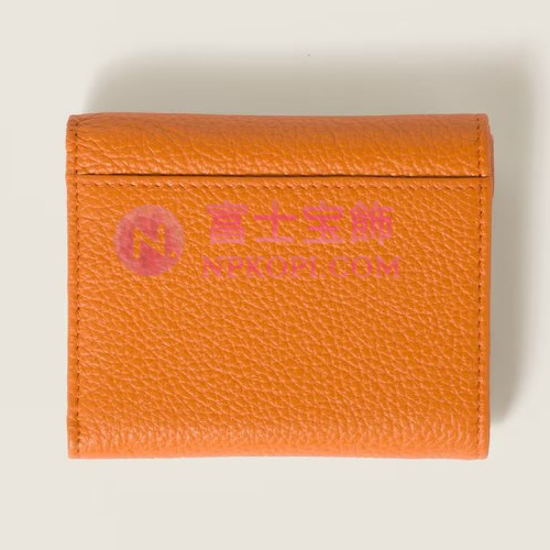 ミュウミュウスーパーコピーヴィッテロダイノレザーフラップ付折り財布5MH043_ADT7_F0IKY