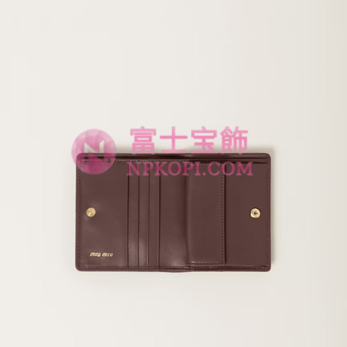 ミュウミュウスーパーコピーマテラッセレザー 折り財布5MV204_AFPP_F0NBL