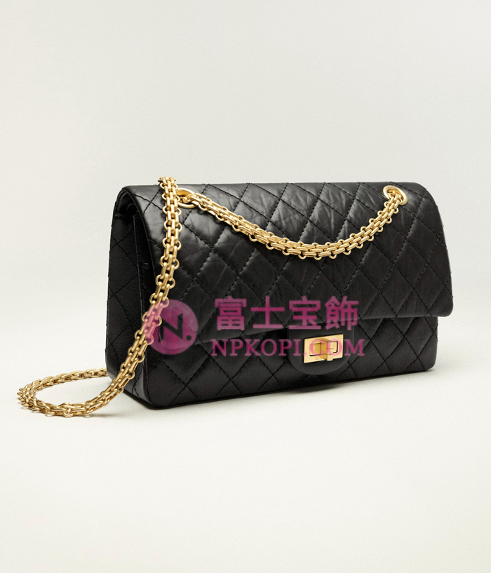 シャネルスーパーコピー後払い2.55 ハンドバッグエイジド カーフスキン ブラックA37586-Y04634-C3906