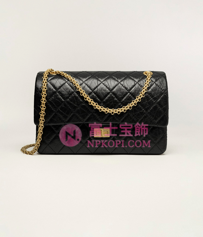 シャネルスーパーコピー後払い2.55 ラージ ハンドバッグエイジド カーフスキン ブラックA37587-Y04634-C3906