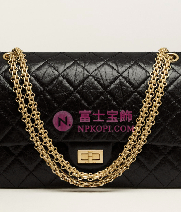 シャネルスーパーコピー後払い2.55 ラージ ハンドバッグエイジド カーフスキン ブラックA37587-Y04634-C3906