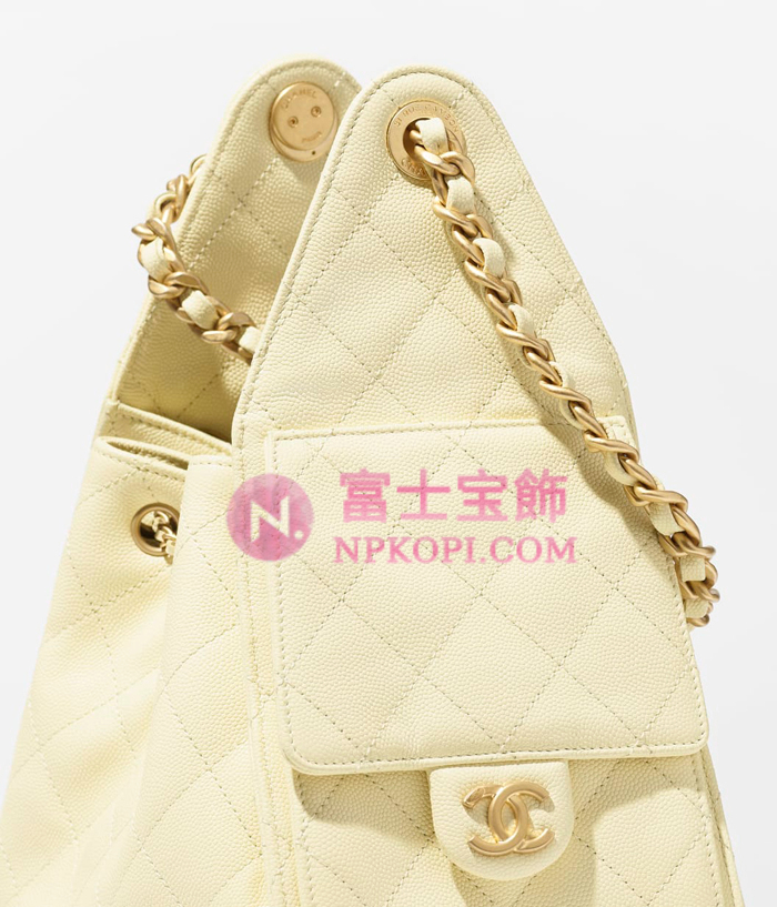 シャネルスーパーコピー後払い2025年春夏CHANEL 25 スモール ハンドバッグレインド カーフスキンライトイエローAS5293-B20304-NAGEQ